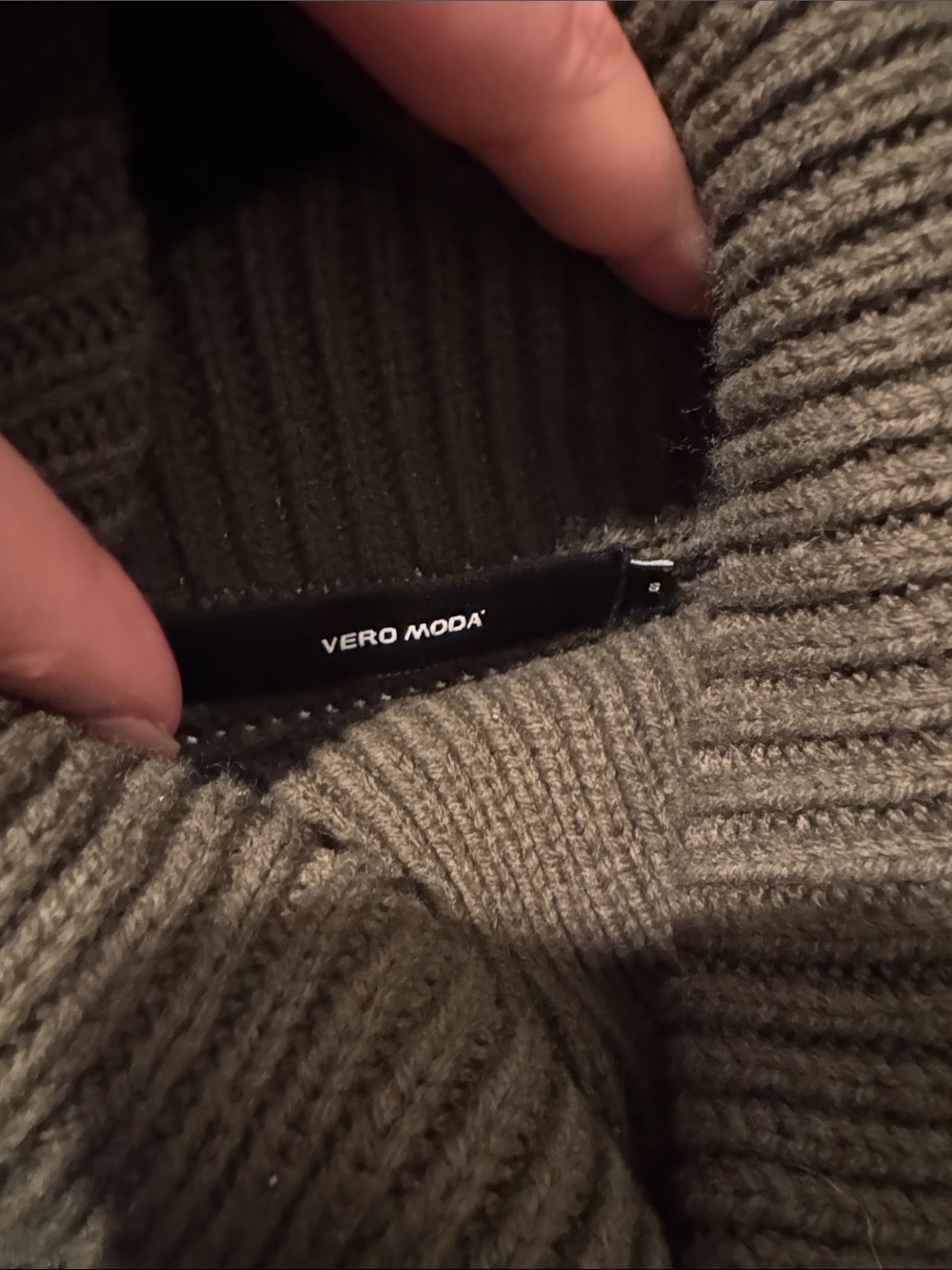Vero Moda Olive Ribbed Turtleneck Sweater - Picture 2 of 3